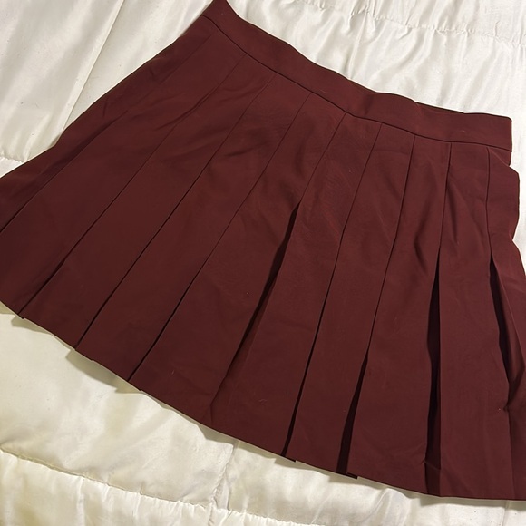 {asos} Burgundy Pleated Wrap Skirt - Picture 3 of 5